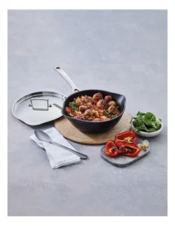 Le Creuset Toughened Non Stick Chef Pan With Pour Spouts 24cm In Black -Maxwell Williams Store 968243770 5 720x928