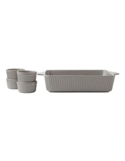 Maxwell & Williams Gift Boxed Radiance Bakeware Set 5 Piece In Grey