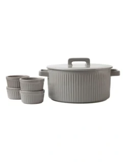 Maxwell & Williams Gift Boxed Radiance Bakeware Casserole Set 5 Piece In Grey