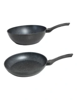 Frypan 28cm And Wok Pan 28cm Set In Black